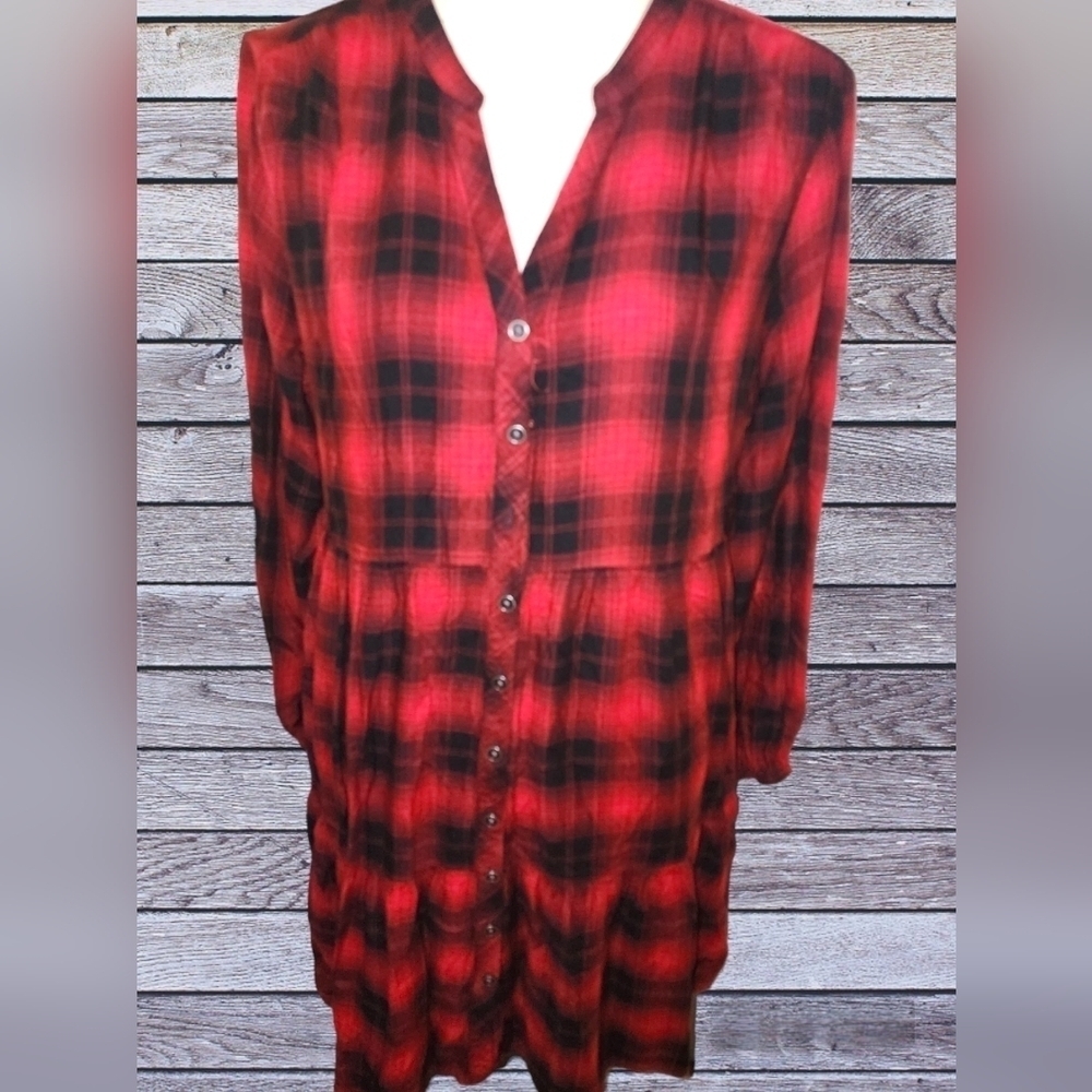 Knox Rose Buffalo Shirt Dress - Picture 2 of 7